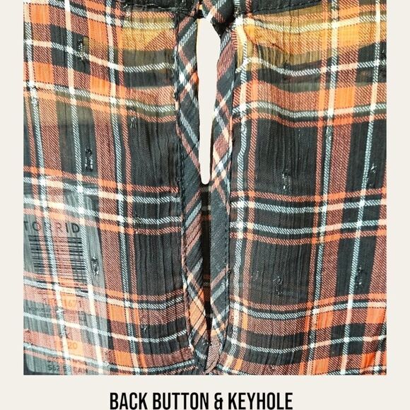 NEW TORRID Plus Size Chiffon Lurex Ruched Sleeve Blouse With Attached Cami - Picture 8 of 15